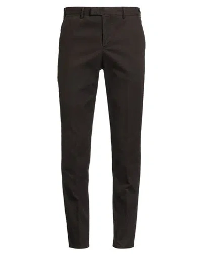 Pt Torino Man Pants Dark Brown Size 42 Cotton, Elastane