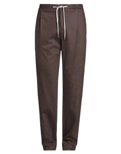 Pt Torino Man Pants Dark Brown Size 42 Virgin Wool, Cashmere, Elastane