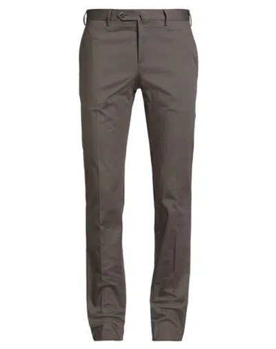 Pt Torino Man Pants Dark Brown Size 44 Cotton, Elastane In Gray