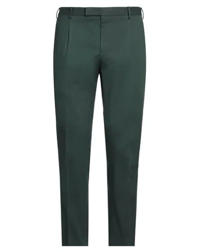 Pt Torino Man Pants Dark Green Size 36 Cotton, Elastane