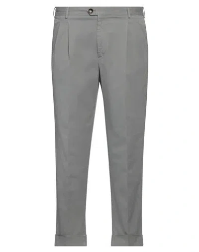 Pt Torino Man Pants Grey Size 36 Cotton, Elastane In Gray
