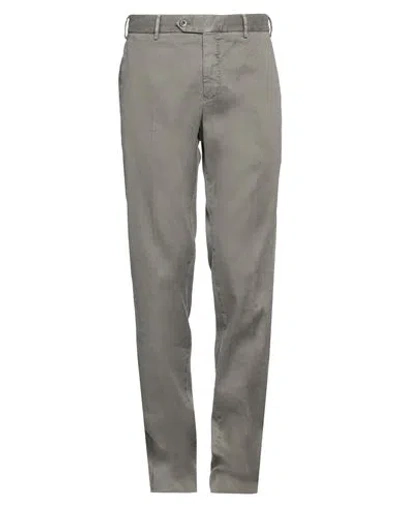 Pt Torino Man Pants Grey Size 38 Linen, Cotton, Elastane
