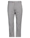 Pt Torino Man Pants Grey Size 40 Virgin Wool, Elastane In Silver
