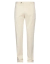 Pt Torino Man Pants Ivory Size 40 Cotton, Elastane In Neutral