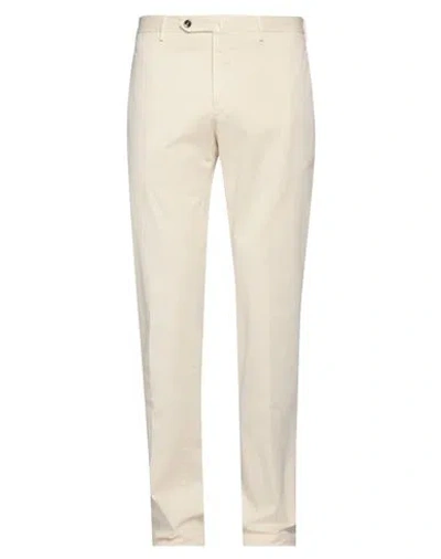 Pt Torino Man Pants Ivory Size 40 Cotton, Elastane In White