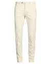 Pt Torino Man Pants Ivory Size 40 Modal, Cotton, Elastane In White