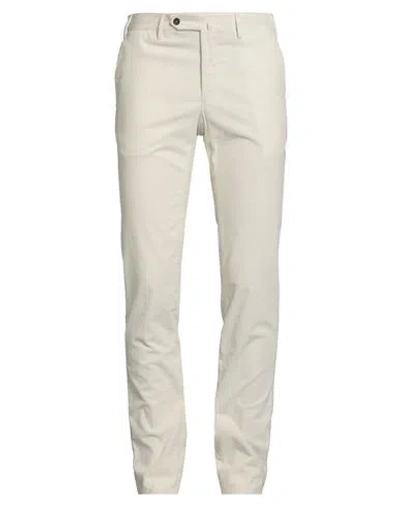 Pt Torino Man Pants Ivory Size 42 Cotton, Elastane In White