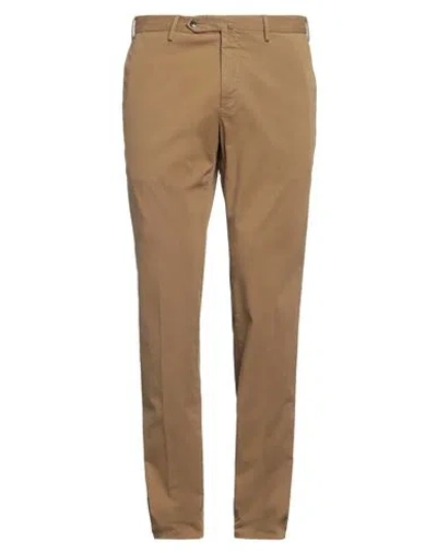Pt Torino Man Pants Khaki Size 40 Cotton, Elastane In Beige