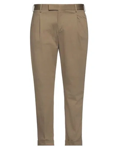 Pt Torino Man Pants Khaki Size 38 Cotton, Elastane In Beige