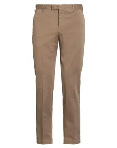 Pt Torino Man Pants Khaki Size 36 Cotton, Elastane In Brown