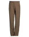 Pt Torino Man Pants Khaki Size 36 Virgin Wool, Polyamide, Elastane In Brown