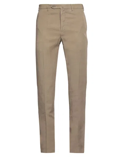 Pt Torino Man Pants Khaki Size 38 Lyocell, Linen, Cotton In Neutral