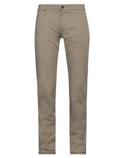 Pt Torino Man Pants Khaki Size 40 Cotton, Elastane In Beige