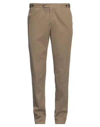 Pt Torino Man Pants Khaki Size 42 Cotton, Elastane In Beige