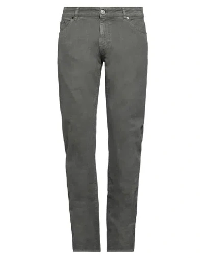 Pt Torino Man Pants Lead Size 34 Cotton, Elastane In Grey
