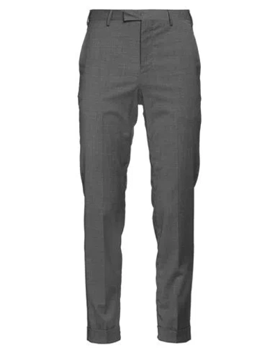 Pt Torino Man Pants Lead Size 36 Polyester, Wool, Elastane In Gray