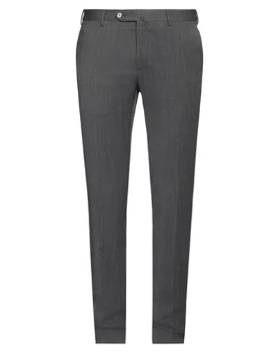 Pt Torino Man Pants Lead Size 38 Polyester, Wool, Elastane In Gray