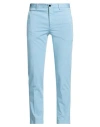 Pt Torino Man Pants Light Blue Size 32 Cotton, Elastane