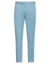 Pt Torino Man Pants Light Blue Size 36 Cotton, Silk, Elastane