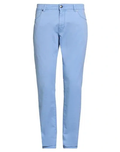 Pt Torino Man Pants Light Blue Size 36 Cotton, Elastane