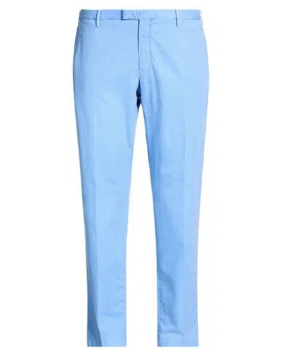 Pt Torino Man Pants Light Blue Size 40 Cotton, Elastane