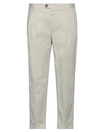 Pt Torino Man Pants Light Grey Size 38 Cotton, Elastane In Neutral