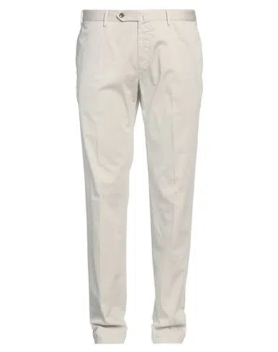 Pt Torino Man Pants Light Grey Size 38 Cotton, Elastane In Grey