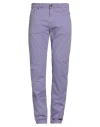 Pt Torino Man Pants Lilac Size 34 Cotton, Elastane In Purple