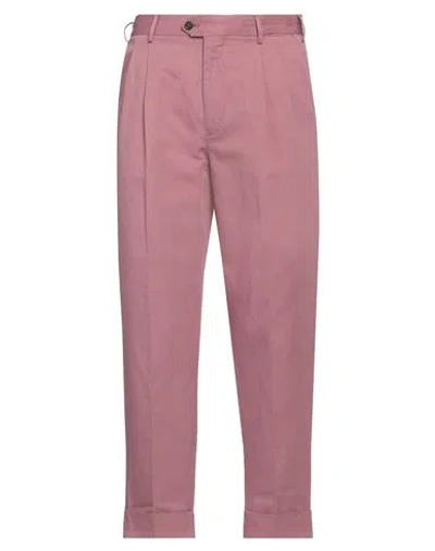 Pt Torino Man Pants Mauve Size 36 Cotton, Linen In Purple