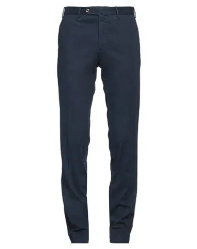 Pt Torino Man Pants Midnight Blue Size 34 Cotton, Elastane In Blue