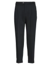 Pt Torino Man Pants Midnight Blue Size 36 Viscose, Linen, Cotton In Black