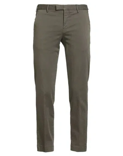 Pt Torino Man Pants Military Green Size 32 Cotton, Elastane In Gray