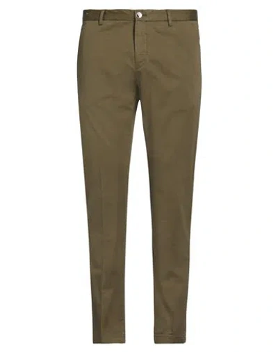 Pt Torino Man Pants Military Green Size 34 Cotton, Elastane