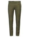 Pt Torino Man Pants Military Green Size 36 Cotton, Linen, Elastane