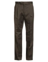 Pt Torino Man Pants Military Green Size 36 Cotton, Virgin Wool In Brown