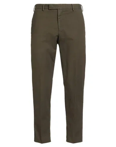 Pt Torino Man Pants Military Green Size 38 Cotton, Elastane In Animal Print