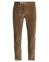 Pt Torino Man Pants Military Green Size 38 Cotton, Elastane In Brown