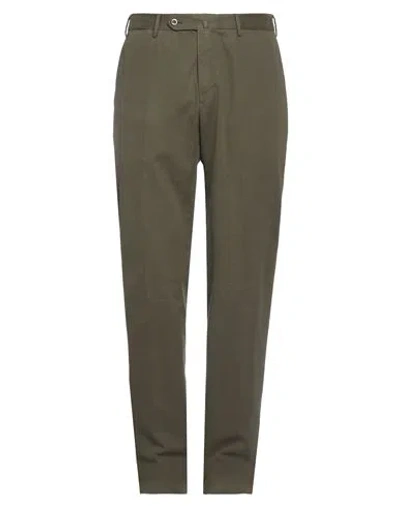 Pt Torino Man Pants Military Green Size 34 Modal, Cotton, Elastane In Green
