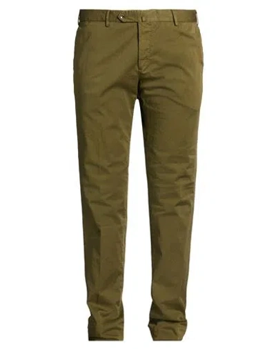 Pt Torino Man Pants Military Green Size 40 Cotton, Elastane