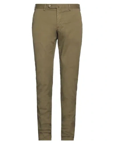 Pt Torino Man Pants Military Green Size 44 Cotton, Elastane