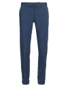 Pt Torino Man Pants Navy Size 34 Cotton, Elastane In Night Blue