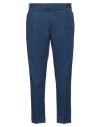 Pt Torino Man Pants Navy Size 36 Cotton, Elastane In Navy Blue
