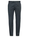 Pt Torino Man Pants Navy Size 40 Cotton, Elastane In Navy Blue