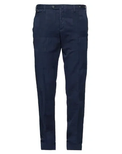 Pt Torino Man Pants Navy Blue Size 42 Cotton, Elastane