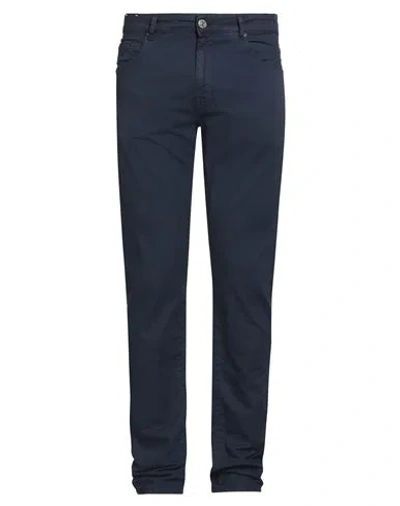 Pt Torino Man Pants Navy Size 34 Cotton, Elastane In Blue
