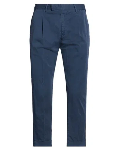 Pt Torino Man Pants Navy Size 34 Cotton, Elastane In Blue