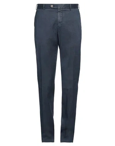 Pt Torino Man Pants Navy Size 36 Linen, Cotton, Elastane