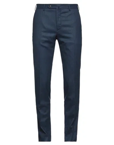 Pt Torino Man Pants Navy Size 36 Virgin Wool, Elastane In Navy Blue