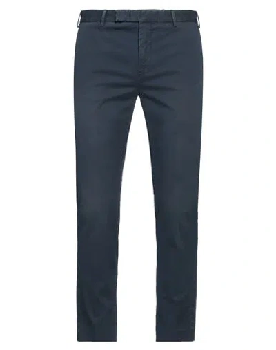 Pt Torino Man Pants Navy Size 40 Cotton, Elastane In Blue