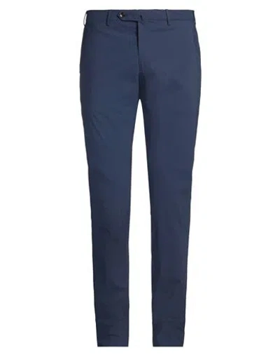 Pt Torino Man Pants Navy Size 40 Cotton, Polyamide, Elastane In Navy